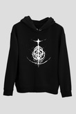 Elden Ring Baskılı Unisex Siyah Kapüşonlu Sweatshirt