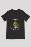Elden Ring Baskılı Unisex Siyah V Yaka Tişört - Tshirt