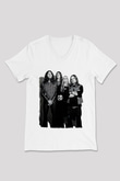 Electric Wizard Baskılı Beyaz Unisex V Yaka Tişört - Tshirt