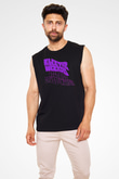Electric Wizard Baskılı Unisex Siyah Kolsuz Tişört - Tshirt
