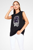 Electric Wizard Baskılı Unisex Siyah Kolsuz Tişört - Tshirt