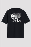 Electric Wizard Baskılı Unisex Siyah Oversize Tişört - Tshirt