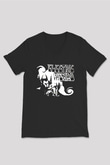 Electric Wizard Baskılı Unisex Siyah V Yaka Tişört - Tshirt
