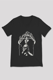 Electric Wizard Baskılı Unisex Siyah V Yaka Tişört - Tshirt