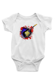 Elektro Gitar Baskılı Beyaz Unisex Bebek Body - Zıbın