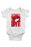 Elektro Gitar Baskılı Beyaz Unisex Bebek Body - Zıbın