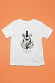 Elektro Gitar Baskılı Beyaz Unisex Beyaz Çocuk Tişört - Tshirt
