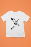 Elektro Gitar Baskılı Beyaz Unisex Beyaz Çocuk Tişört - Tshirt