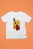 Elektro Gitar Baskılı Beyaz Unisex Beyaz Çocuk Tişört - Tshirt