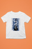 Elektro Gitar Baskılı Beyaz Unisex Beyaz Çocuk Tişört - Tshirt