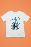 Elektro Gitar Baskılı Beyaz Unisex Beyaz Çocuk Tişört - Tshirt