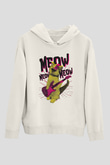 Elektro Gitar Baskılı Beyaz Unisex Hoodie