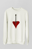 Elektro Gitar Baskılı Beyaz Unisex Sweatshirt