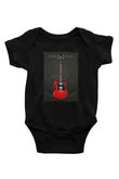 Elektro Gitar Baskılı Unisex Siyah Bebek Body - Zıbın