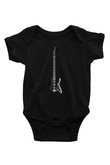 Elektro Gitar Baskılı Unisex Siyah Bebek Body - Zıbın