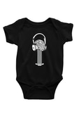 Elektro Gitar Baskılı Unisex Siyah Bebek Body - Zıbın