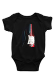 Elektro Gitar Baskılı Unisex Siyah Bebek Body - Zıbın