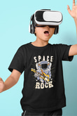 Elektro Gitar Baskılı Unisex Siyah Çocuk Tişört - Tshirt