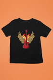 Elektro Gitar Baskılı Unisex Siyah Çocuk Tişört - Tshirt
