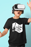 Elektro Gitar Baskılı Unisex Siyah Çocuk Tişört - Tshirt