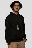 Elektro Gitar Baskılı Unisex Siyah Hoodie