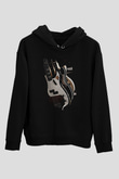 Elektro Gitar Baskılı Unisex Siyah Hoodie