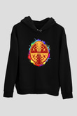 Elektro Gitar Baskılı Unisex Siyah Hoodie