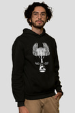 Elektro Gitar Baskılı Unisex Siyah Hoodie