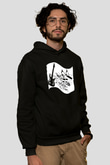 Elektro Gitar Baskılı Unisex Siyah Hoodie