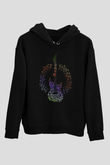 Elektro Gitar Baskılı Unisex Siyah Hoodie