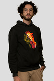 Elektro Gitar Baskılı Unisex Siyah Hoodie