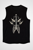 Elektro Gitar Baskılı Unisex Siyah Kolsuz Tişört - Tshirt