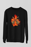 Elektro Gitar Baskılı Unisex Siyah Sweatshirt