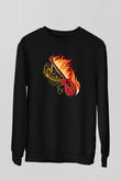 Elektro Gitar Baskılı Unisex Siyah Sweatshirt