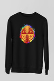 Elektro Gitar Baskılı Unisex Siyah Sweatshirt