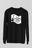 Elektro Gitar Baskılı Unisex Siyah Sweatshirt