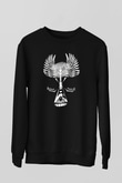 Elektro Gitar Baskılı Unisex Siyah Sweatshirt