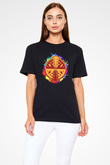 Elektro Gitar Baskılı Unisex Siyah Tişört - Tshirt
