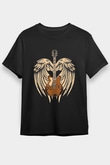 Elektro Gitar Baskılı Unisex Siyah Tişört - Tshirt