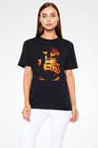 Elektro Gitar Baskılı Unisex Siyah Tişört - Tshirt