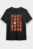 Elektro Gitar Baskılı Unisex Siyah Tişört - Tshirt