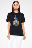 Elektro Gitar Baskılı Unisex Siyah Tişört - Tshirt