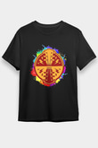 Elektro Gitar Baskılı Unisex Siyah Tişört - Tshirt