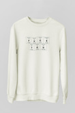 Elementler Uranyum Karbon Baskılı Unisex Beyaz Sweatshirt