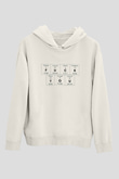 Elementler Uranyum Karbon Baskılı Unisex Beyaz Hoodie