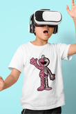 Elmo Half Skeleton Baskılı Unisex Beyaz Çocuk Tişört