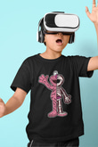 Elmo Half Skeleton Baskılı Unisex Siyah Çocuk Tişört
