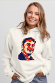 Elon Musk Baskılı Beyaz Unisex Kapüşonlu Sweatshirt