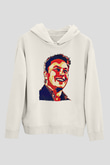 Elon Musk Baskılı Beyaz Unisex Kapüşonlu Sweatshirt