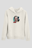 Elon Musk Baskılı Beyaz Unisex Kapüşonlu Sweatshirt